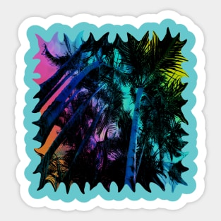 The Palm Trees Under the Seaside Rainbow Sticker